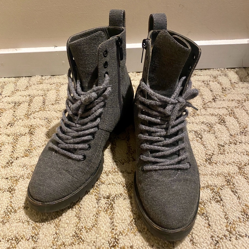 Jimmy Choo Wool Ankle Lace-Up Boots